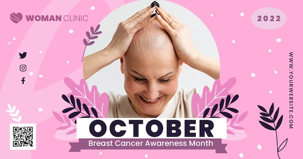 Free PSD breast cancer awareness month  facebook template