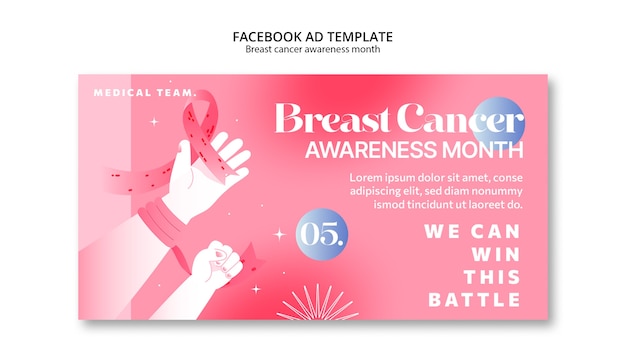 Free PSD breast cancer awareness month facebook template