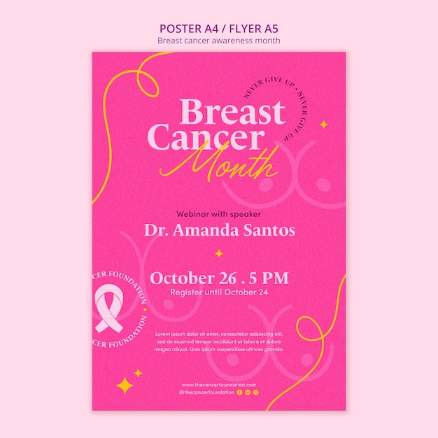 Free PSD breast cancer awareness month poster