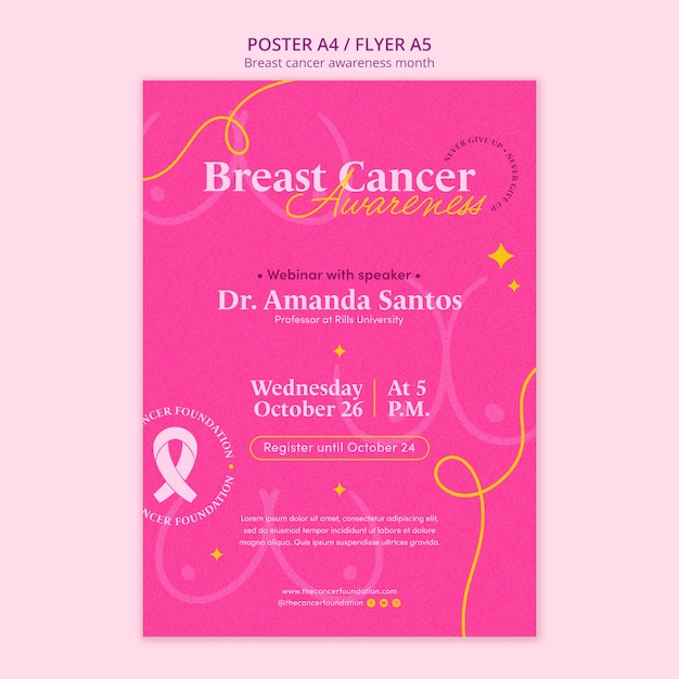 Free PSD breast cancer awareness month poster