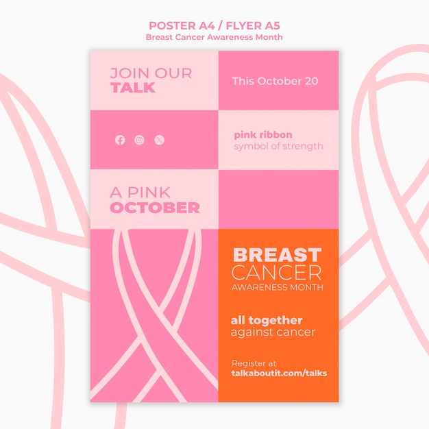 Free PSD breast cancer awareness month template design