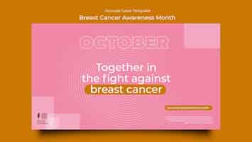 Free PSD breast cancer awareness month youtube cover template