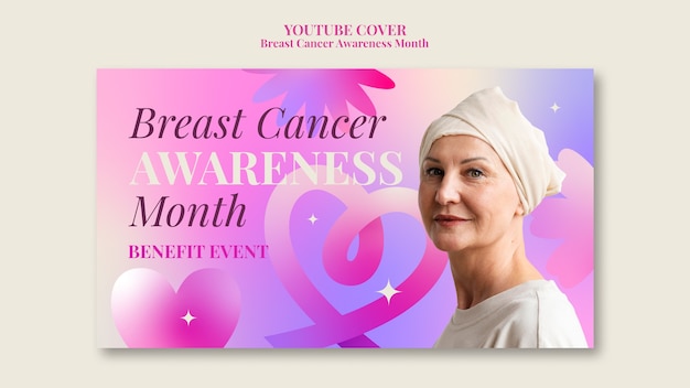 Free PSD breast cancer awareness month youtube cover