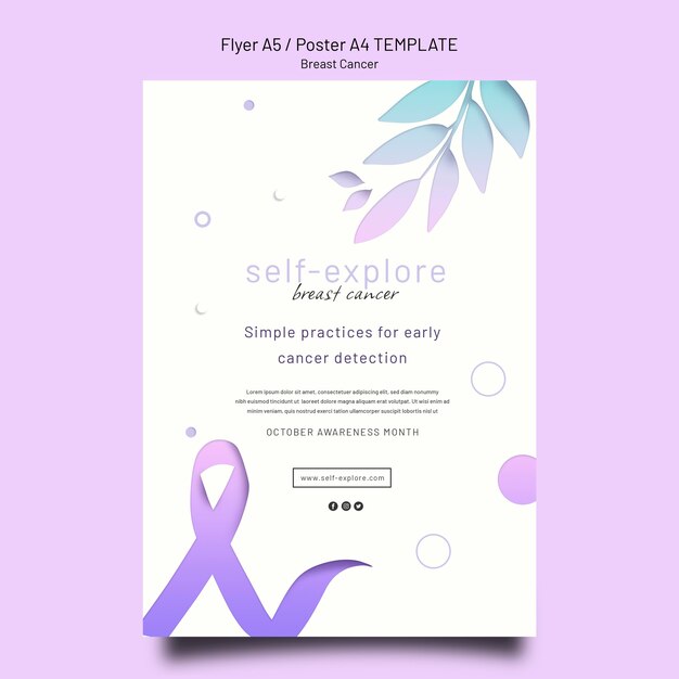 Breast cancer awareness vertical print template