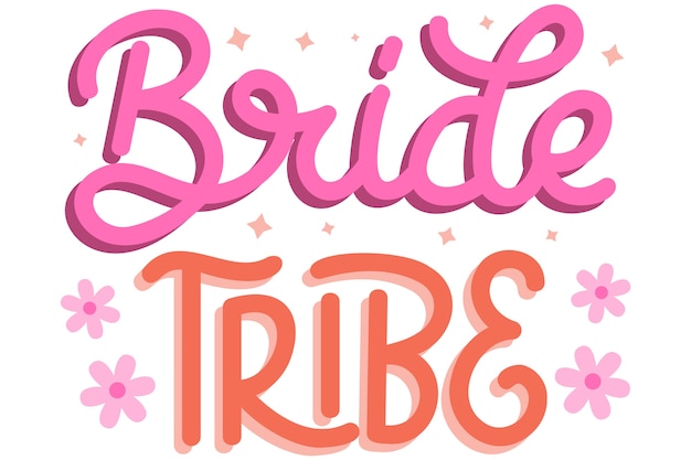 Free PSD bride lettering collection