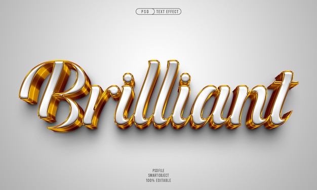 Free PSD brilliant 3d editable text effect