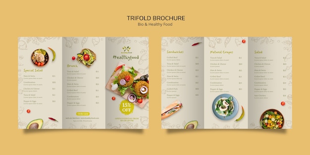 Brochure of healthy and bio food template