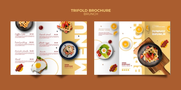 Free PSD brochure template with brunch concept