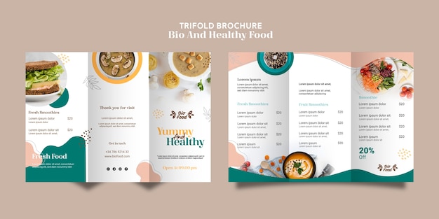 Brochure template with healthy food