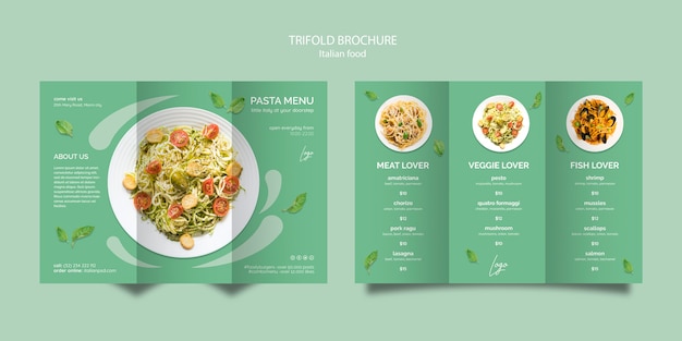 Free PSD brochure template with italian food concept