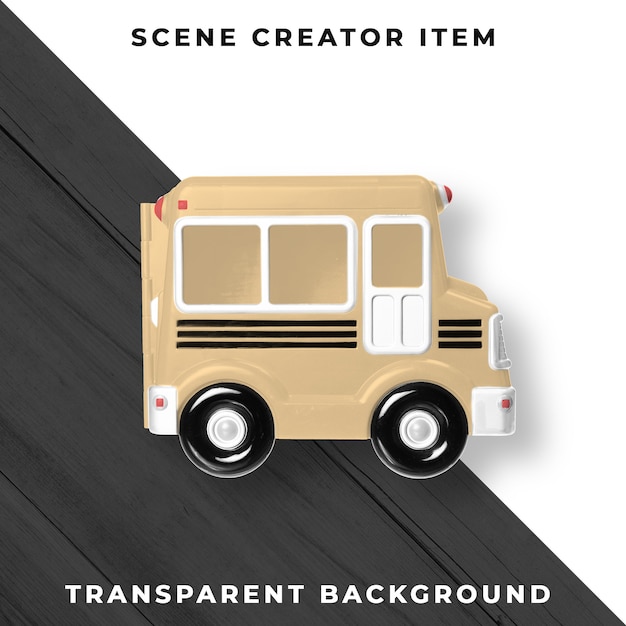 Free PSD brown bus transparent psd