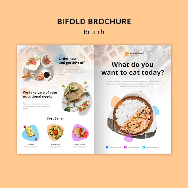 Brunch brochure template concept