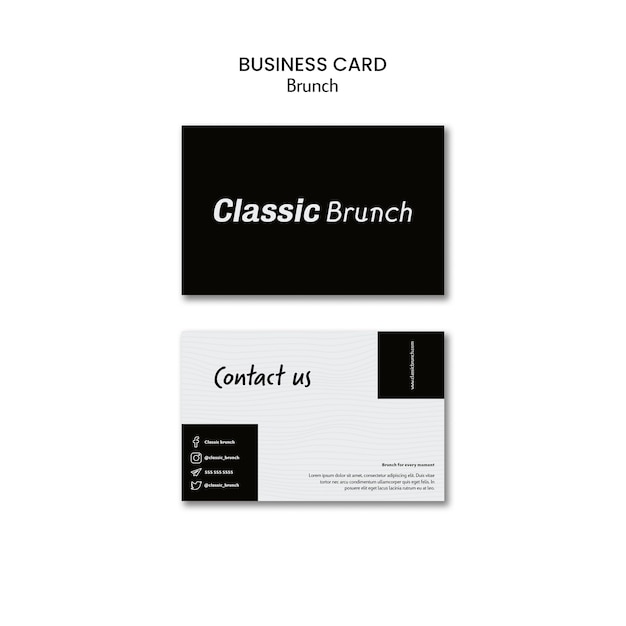 Brunch concept business card template