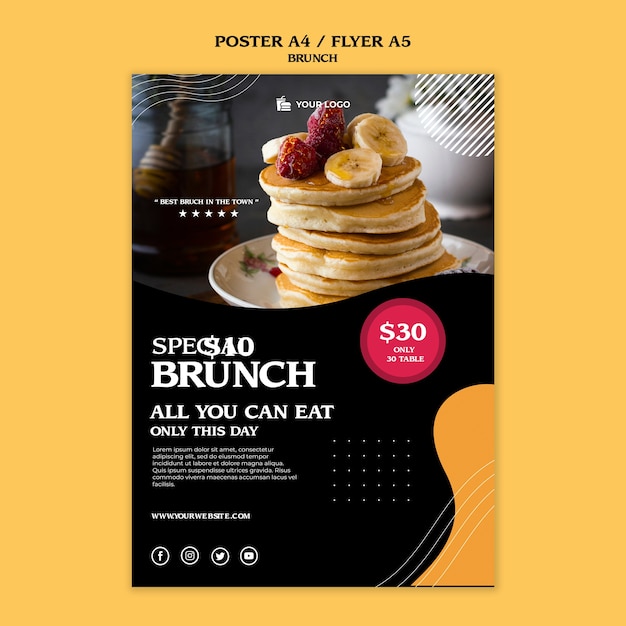 Brunch flyer concept template