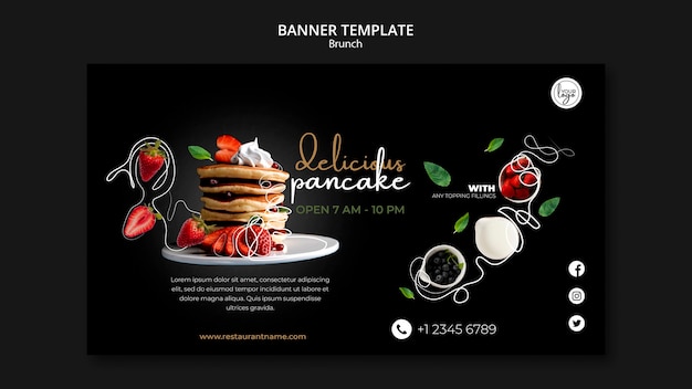 Brunch restaurant design banner template