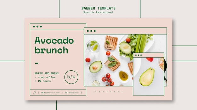 Free PSD brunch restaurant template banner