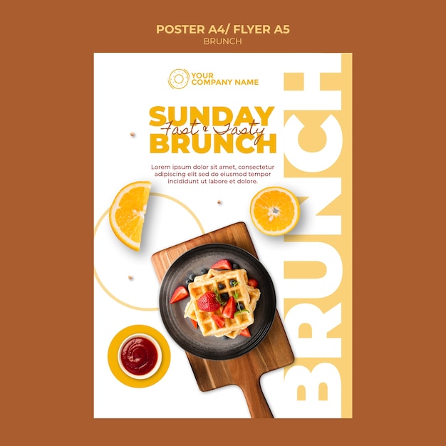 Free PSD brunch theme for poster template