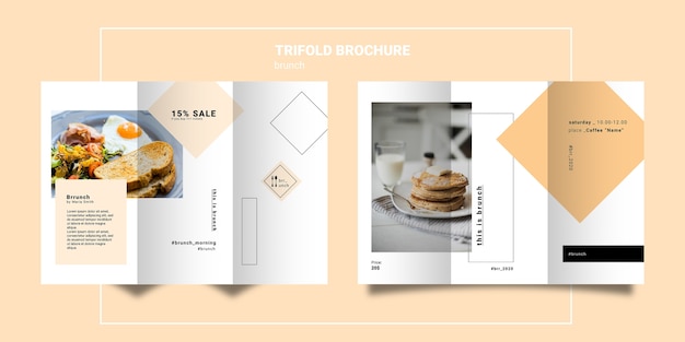 Free PSD brunch trifold brochure template