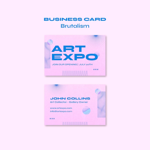 Free PSD brutalism style business card template