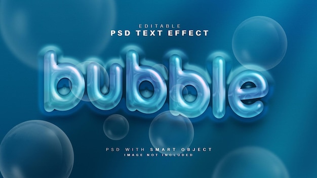 Free PSD bubble 3d glossy text effect