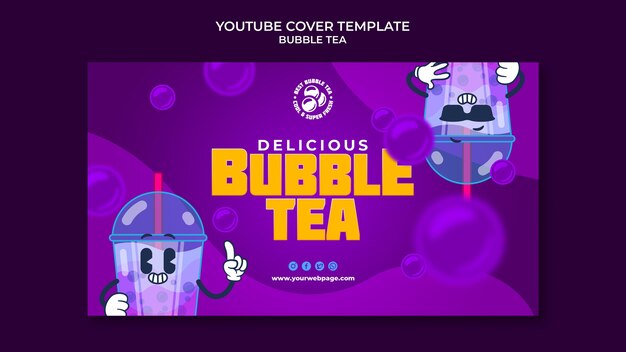 Bubble tea youtube cover template design