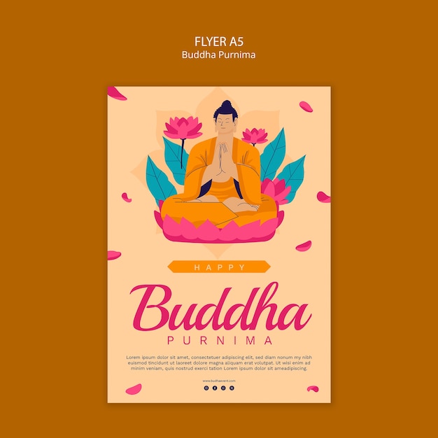 Free PSD buddha purnima ceremony template