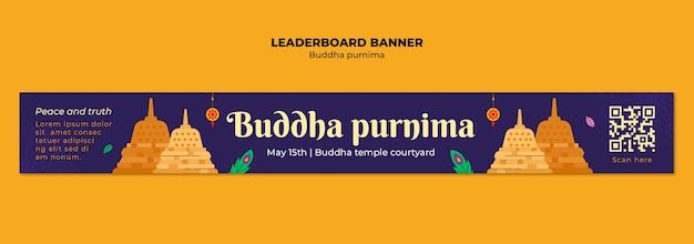 Free PSD buddha purnima template design