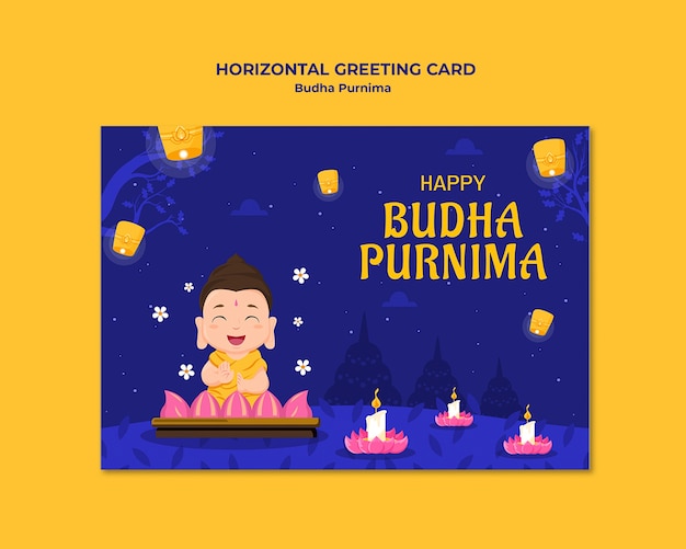 Free PSD buddha purnima template design