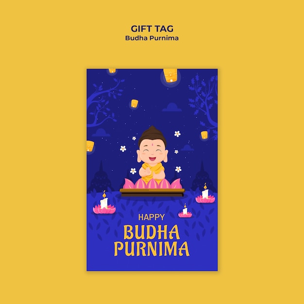 Free PSD buddha purnima template design