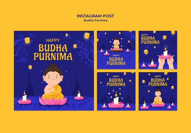 Free PSD buddha purnima template design