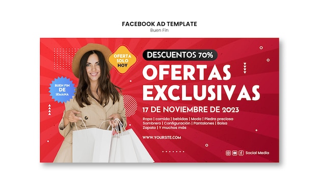 Free PSD buen fin event  facebook template