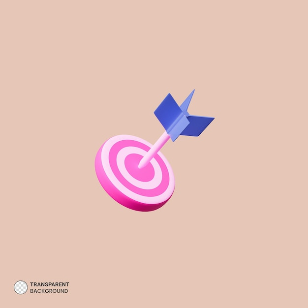 Free PSD bullseye target 3d icon illustration