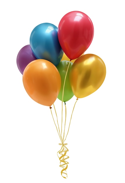 Free PSD bunch of floating balloons isolated