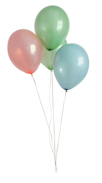 Bunch of floating balloons isolated