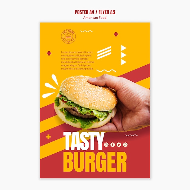 Free PSD burger american food flyer template