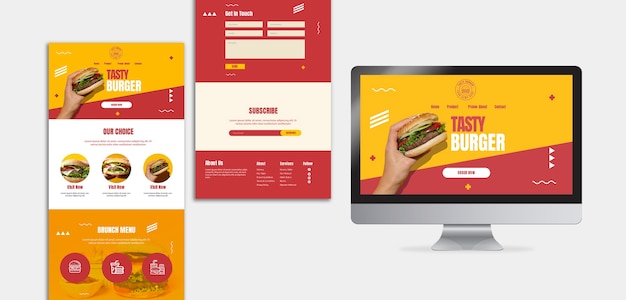 Burger american food landing page template