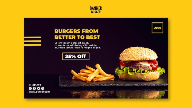 Free PSD burger banner template