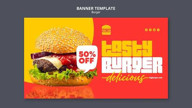 Burger concept banner template