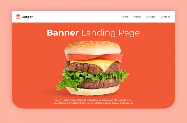 Free PSD burger hero banner template