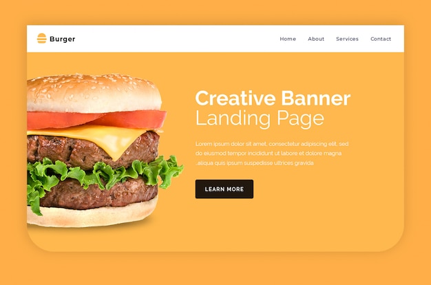 Free PSD burger hero banner template