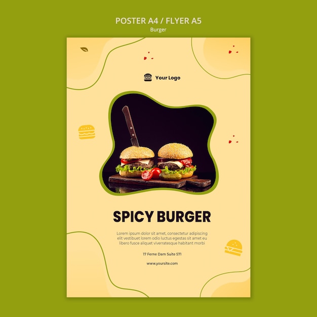 Free PSD burger poster template