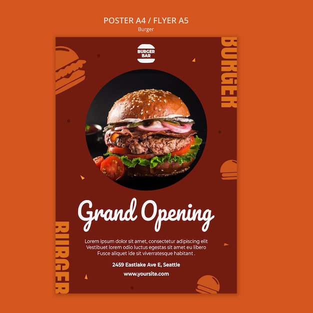 Free PSD burger poster template