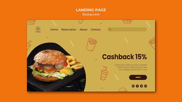 Burger restaurant landing page template