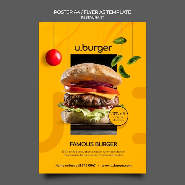 Burger restaurant print template