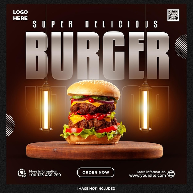 Burger Social media template