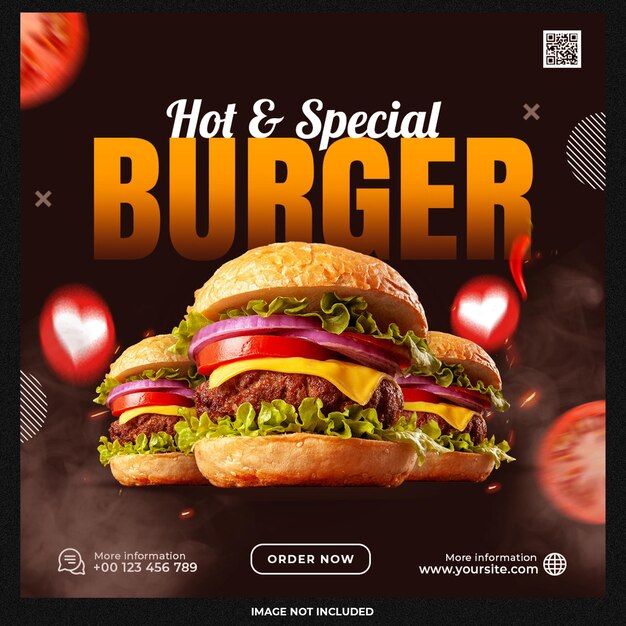 Burger Social media template