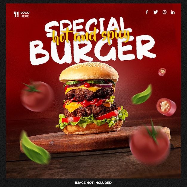 burger social media template