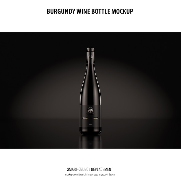 Burgundy Wine Bottle Mockup