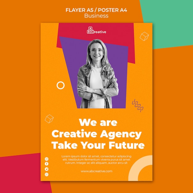 Free PSD business agency flyer template