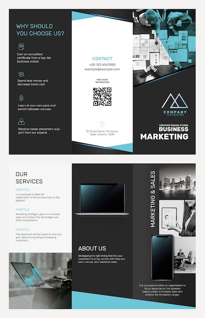 Free PSD business brochure template psd for marketing company